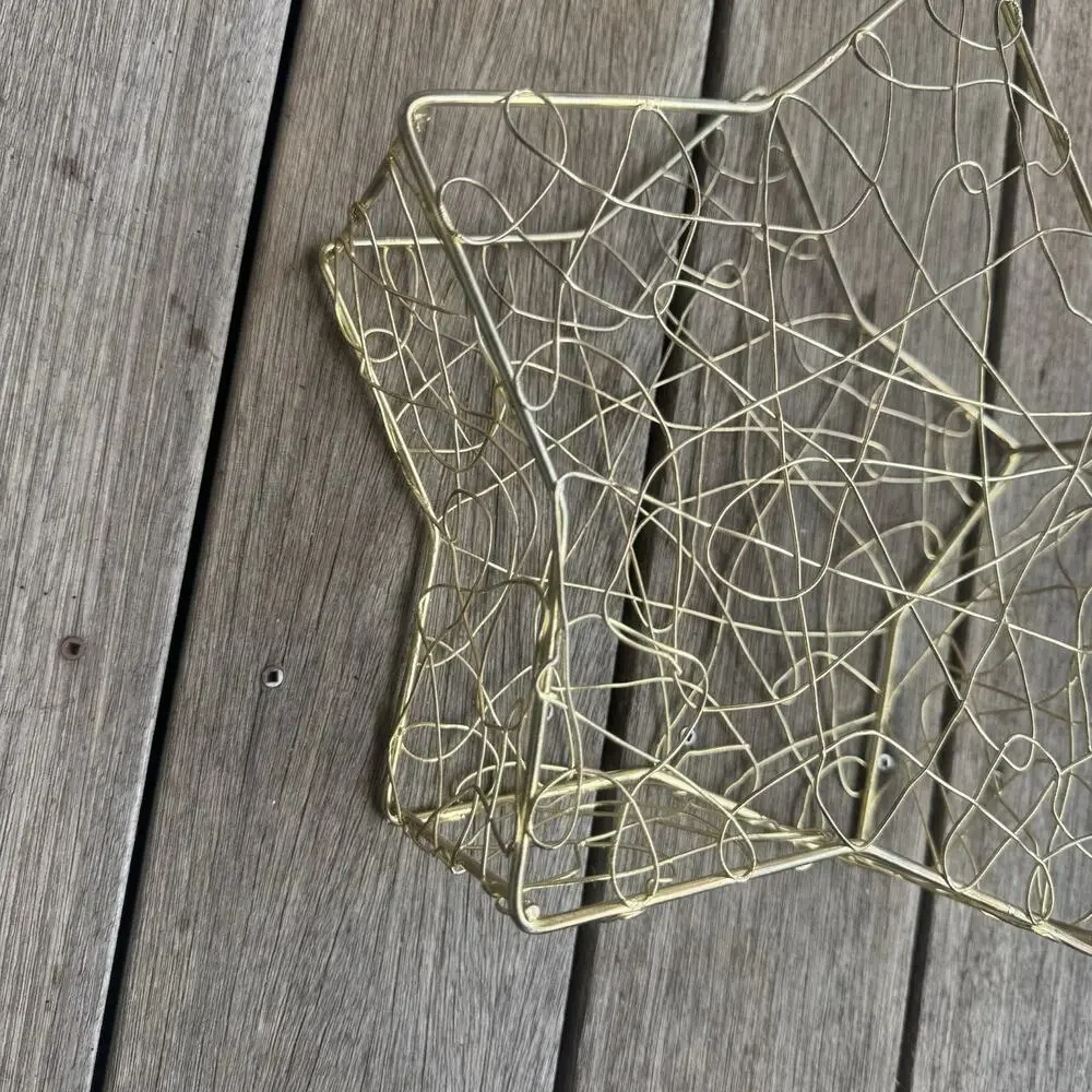 Gold Star Wire Whimsy Caged Basket Whimsygoth Celestial Decor